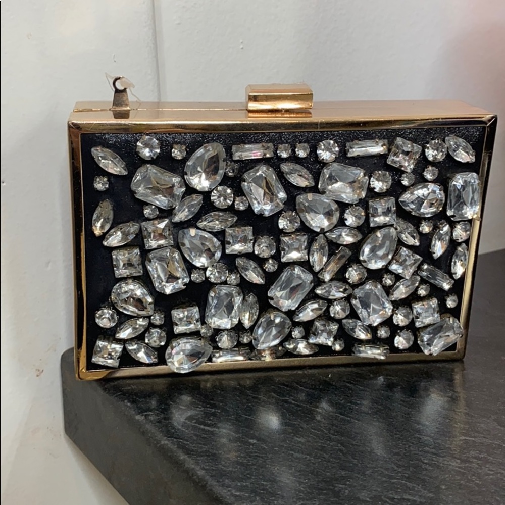 Clear Jewel Crystal Statement Clutch